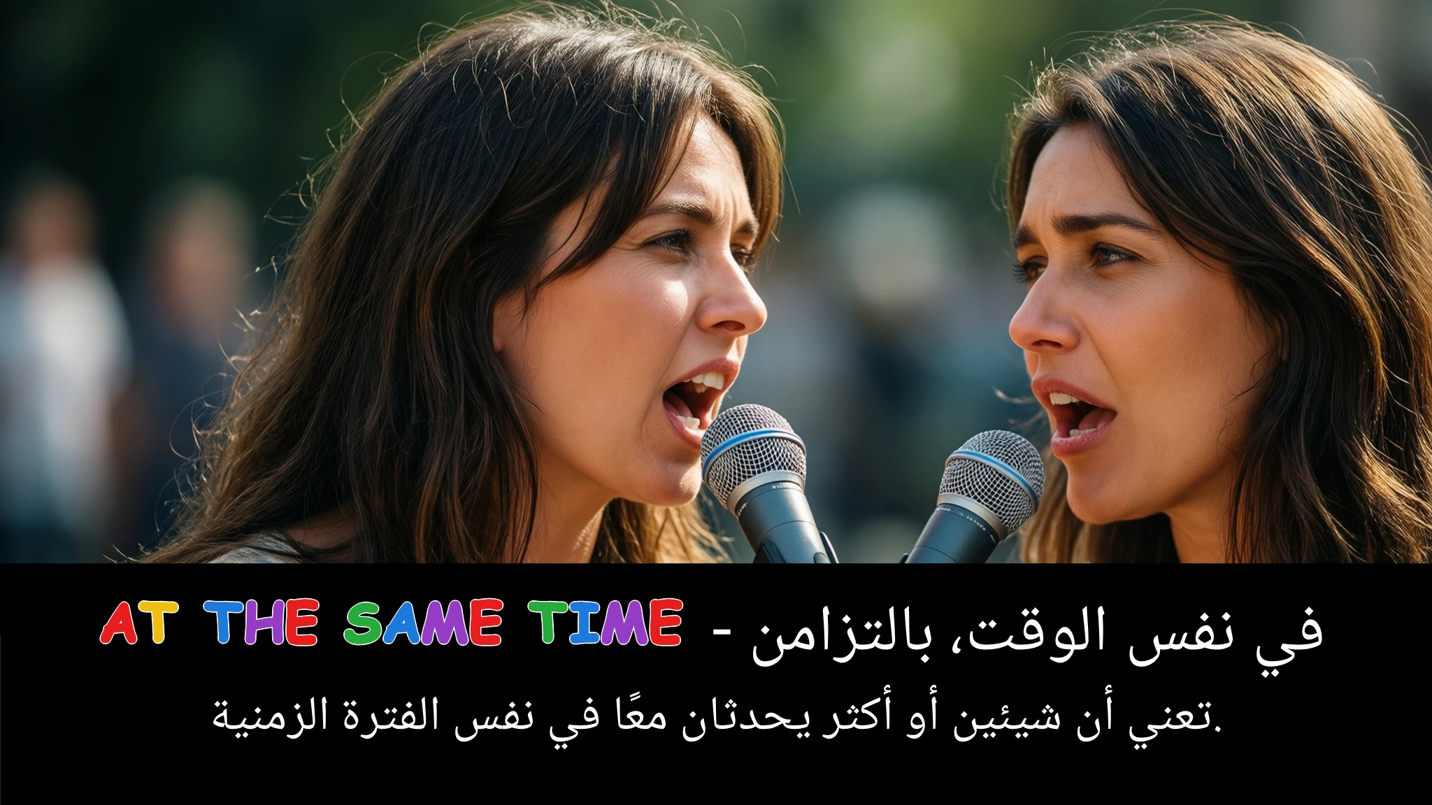 Arabic Illustration for at the same time